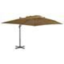 vidaXL Parasol de jardin en porte-à-faux et poteau en aluminium taupe - TU