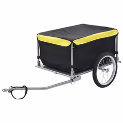 vidaXL Remorque de vélo noir et jaune 65 kg - TU