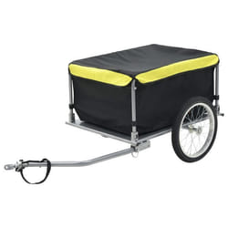 vidaXL Remorque de vélo noir et jaune 65 kg - TU