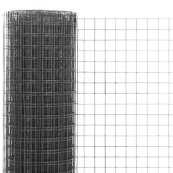 vidaXL Grillage acier et revêtement en PVC 25 x 1 m gris