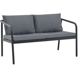 Vidaxl - Canapé de jardin à 2 places avec coussins Gris Aluminium