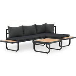 Vidaxl - Canapé d'angle de jardin à 2 places avec coussins Aluminium wpc