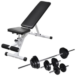 vidaXL Banc d'entraînement avec jeu d'haltères 30,5 kg - TU