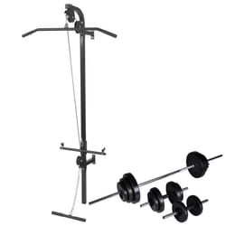vidaXL Tour de musculation murale avec jeu d'haltères et poids 30,5 kg - TU