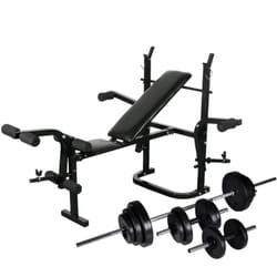 Vidaxl - Banc d'entraînement avec support de poids jeu d'haltères 30,5kg