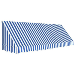 vidaXL Auvent de bistro 400x120 cm Bleu et blanc - TU