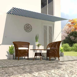 vidaXL Auvent rétractable 300x150 cm Bleu et blanc - TU