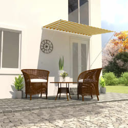 vidaXL Auvent rétractable 200x150 cm Jaune et blanc - TU
