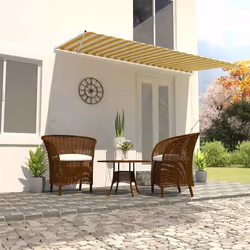 vidaXL Auvent rétractable 400x150 cm Jaune et blanc - TU