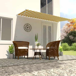 vidaXL Auvent rétractable 400x150 cm Jaune et blanc - TU
