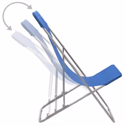 VidaXL 44358 chaise d'extérieur Terrace Oxford, Polyvinyl chloride (PVC), Acier Bleu - Vue supplémentaire 5