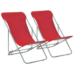 VidaXL 44360 chaise d'extérieur Terrace Oxford, Polyvinyl chloride (PVC), Acier Rouge