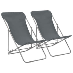 VidaXL 44361 chaise d'extérieur Terrace Oxford, Polyvinyl chloride (PVC), Acier Gris