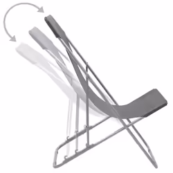 VidaXL 44361 chaise d'extérieur Terrace Oxford, Polyvinyl chloride (PVC), Acier Gris - Vue supplémentaire 5