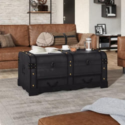 vidaXL Coffre de rangement Bois Marron 90 x 51 x 42 cm - TU