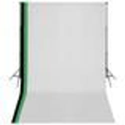 vidaXL Kit de studio photo et 3 toiles de fond réglables Coton 3x5 m - TU