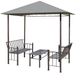 Vidaxl - Chapiteau de jardin avec table et bancs 2,5x1,5x2,4m Anthracite
