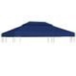 vidaXL Toile supérieure de belvédère 2 niveaux 310 g/m² 4x3 m Bleu - TU