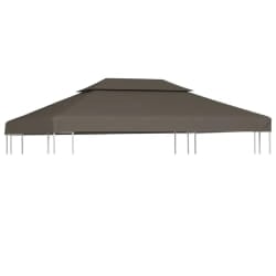 vidaXL Toile supérieure double de belvédère 4x3 m Taupe