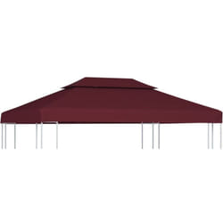Toile de toit de belvédère 2 niveaux 310 g/m² 4x3 m bordeaux Vidaxl