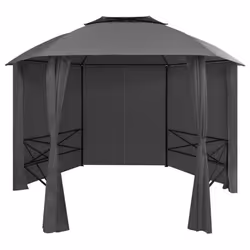 vidaXL Chapiteau tente de jardin avec rideaux Hexagonal 360 x 265 cm - TU