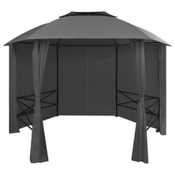 vidaXL Chapiteau tente de jardin avec rideaux Hexagonal 360 x 265 cm - TU