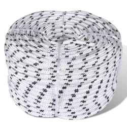 vidaXL Corde de bateau tressée Polyester 8 mm 250 m Blanc - TU