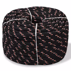 vidaXL Corde de bateau Polypropylène 6 mm 500 m Noir - TU