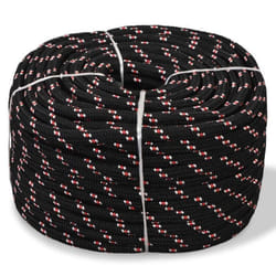 vidaXL Corde de bateau Polypropylène 6 mm 500 m Noir - TU