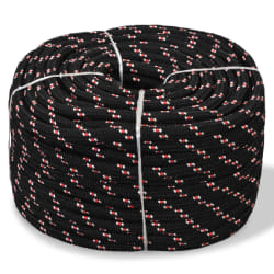 vidaXL Corde de bateau Polypropylène 12 mm 250 m Noir - TU