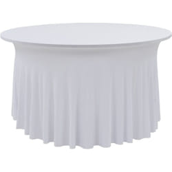 vidaXL Nappes élastiques de table avec jupon 2 pcs 120x74 cm Blanc