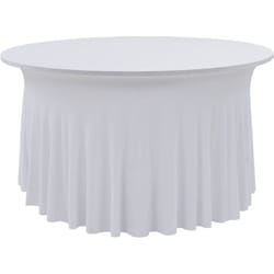 Vidaxl - Nappes élastiques de table avec jupon 2 pcs 150x74 cm Blanc
