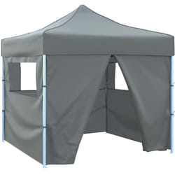 vidaXL Tente de réception escamotable avec 4 parois 3x3 m Anthracite