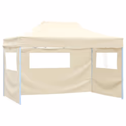 vidaXL Tente pliable avec 3 parois 3 x 4,5 m Crème - TU