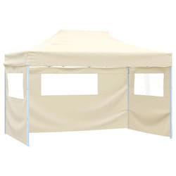 vidaXL Tente pliable avec 3 parois 3 x 4,5 m Crème - TU