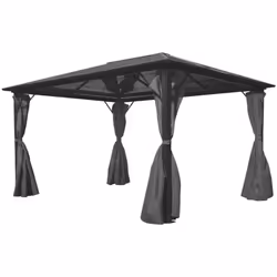 Ce belvédère avec des rideaux arbore un design classique et élégant. Ce sera l'abri parfait contre le soleil pour les événeme ...