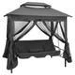 vidaXL Balancelle convertible à auvent Anthracite 220x160x240 cm Acier - TU