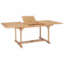 vidaXL Table de jardin extensible 150-200x100x75 cm Teck solide