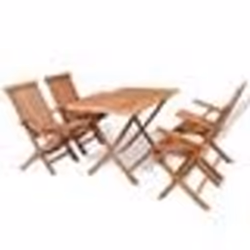 vidaXL Ensemble à manger de jardin 5 pcs Bois de teck massif - TU