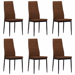 vidaXL Chaises à manger lot de 6 marron tissu - TU