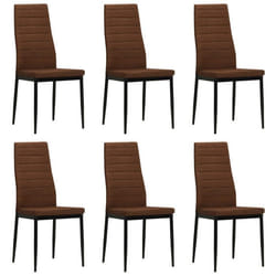 vidaXL Chaises à manger lot de 6 marron tissu - TU