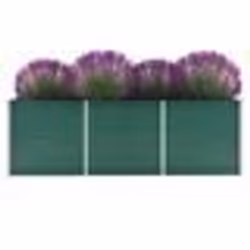 vidaXL Lit surélevé de jardin Acier galvanisé 240x80x77 cm Vert - TU