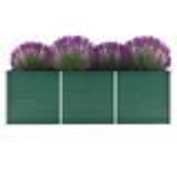 vidaXL Lit surélevé de jardin Acier galvanisé 240x80x77 cm Vert - TU