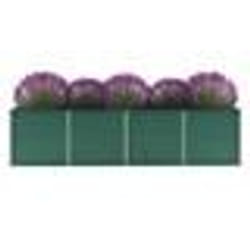 vidaXL Lit surélevé de jardin Acier galvanisé 320x80x77 cm Vert