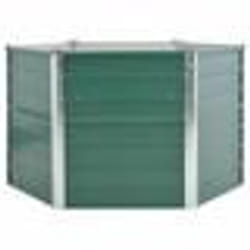 vidaXL Lit surélevé de jardin Acier galvanisé 129x129x77 cm Vert - TU