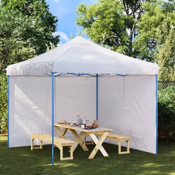 vidaXL Parois de tente de réception 2 pcs et fermeture éclair PE Blanc - TU