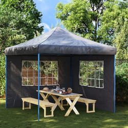 vidaXL Paroi de tente de réception 2 pcs avec fenêtre PE Anthracite - TU