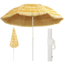 Parasol de plage Naturel 300 cm Style hawaïen Vidaxl