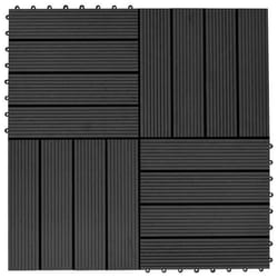 vidaXL Carreau de terrasse 11 pcs WPC 30 x 30 cm 1 m² Noir