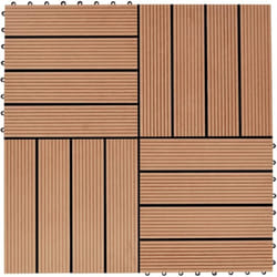 Carreau de terrasse 11 pcs wpc 30 x 30 cm 1 m² Couleur Teck Vidaxl